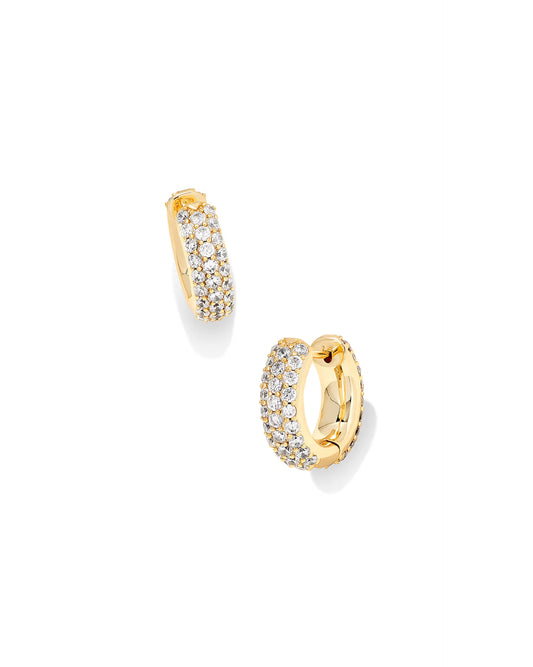 Kendra Scott Mikki Gold Pave Huggie Earring